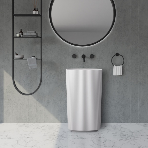 Раковина  овальная Abber STEIN AS2502-H искусственный камень цвет белый матовый