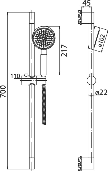 Душевая система  BelBagno Vittoria VIT-SAL-CRM монтаж   