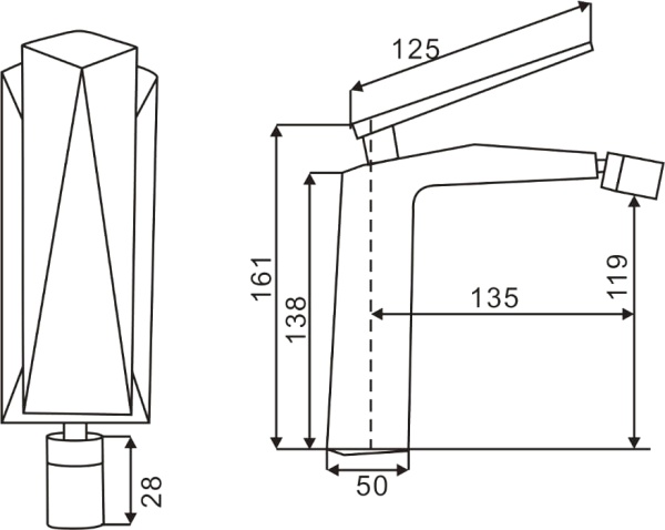 Смеситель для биде Boheme Venturo 376-SGM латунь Shine Gun Metall