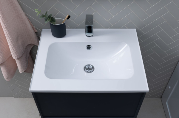 Раковина мебельная прямоугольная Aquanet Арт 00318925 литьевой мрамор цвет белый