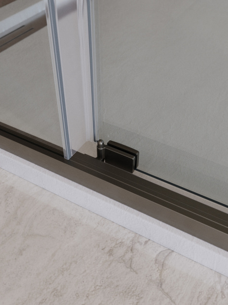 Душевой угол Cezares Lux LUX-A-FS-11-100-C-GM квадратный 100x100 стекла прозрачные, профиль оружейная сталь