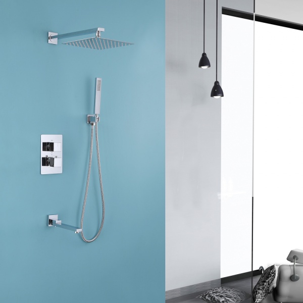 Душевая система со смесителем Abber Daheim AF8250 монтаж настенная без термостата хром