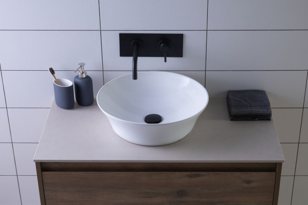 Раковина накладная круглая Aquanet Smart SMART-1 керамика цвет белый