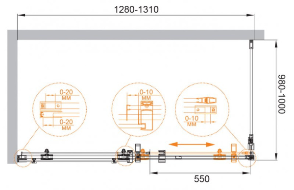Душевой угол Cezares Stylus M STYLUS-O-M-AH-1-130/100-C-Cr прямоугольный 130x100 стекла прозрачные, профиль хром