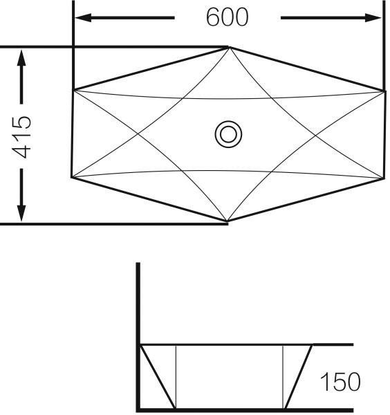 Раковина  нестандартная Grossman  GR-3030 фаянс цвет белый