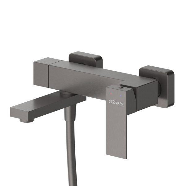 Смеситель для ванны или душа Cezares Slider SLIDER-VD-GM настенный 
без термостата оружейная сталь