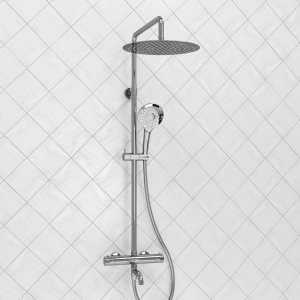 Душевая система со смесителем Wasserkraft  A188.116.101.087.CH Thermo монтаж настенная с термостатом хром