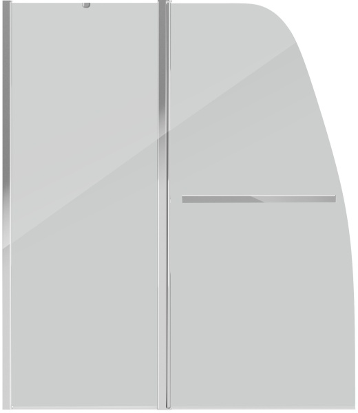 Шторка для ванны распашная  Grossman  GR-100/2 120 см, стекла прозрачные, профиль хром