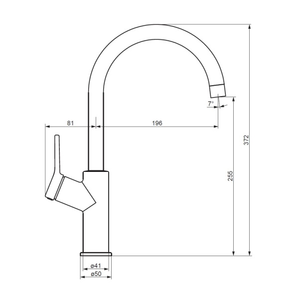 Смеситель для кухни Damixa Eclipse 310720400 без подключения к фильтру никель