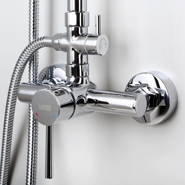 Душевая система со смесителем Wasserkraft  A12202 монтаж настенная без термостата хром