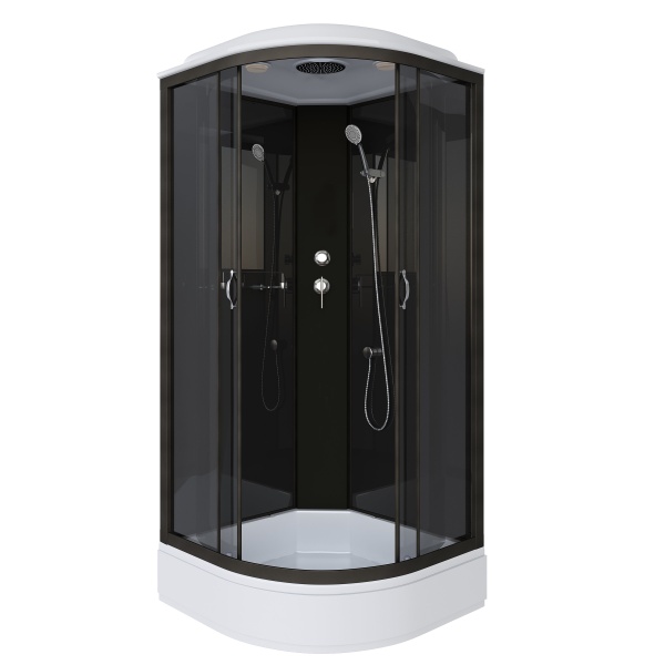 Душевая кабина с крышей Niagara Classic NG-6501-14 четверть круга  90x90 стекла тонированные, профиль черный