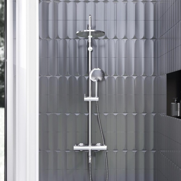 Душевая система со смесителем Damixa Jupiter 977810000 монтаж настенная с термостатом хром