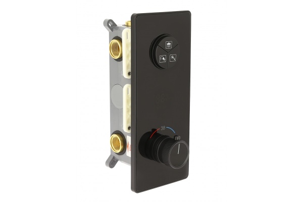 Душевая система со смесителем ALMAes Eden TVZ-0817 монтаж встраиваемая в стену без термостата черный матовый