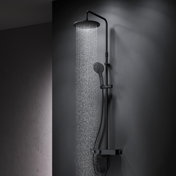 Душевая система со смесителем Am.Pm Inspire V2.0 F0750A522 монтаж настенная с термостатом черный