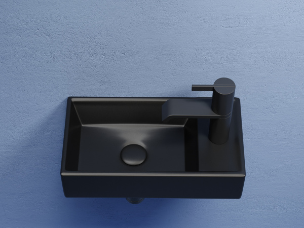 Раковина подвесная прямоугольная Ceramica Nova Element CN6051LMB фарфор цвет черный матовый