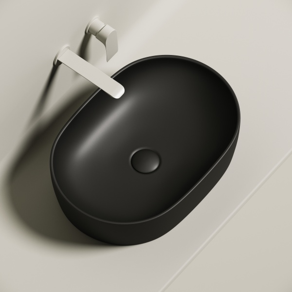 Раковина накладная овальная Ceramica Nova Element CN6047MB фарфор цвет черный матовый