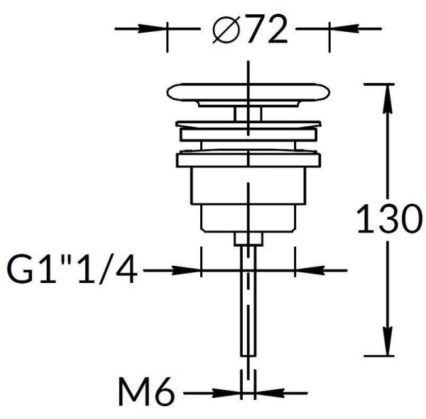 Донный клапан универсальный Kerama Marazzi DRR.1/WHT латунь/керамика белый