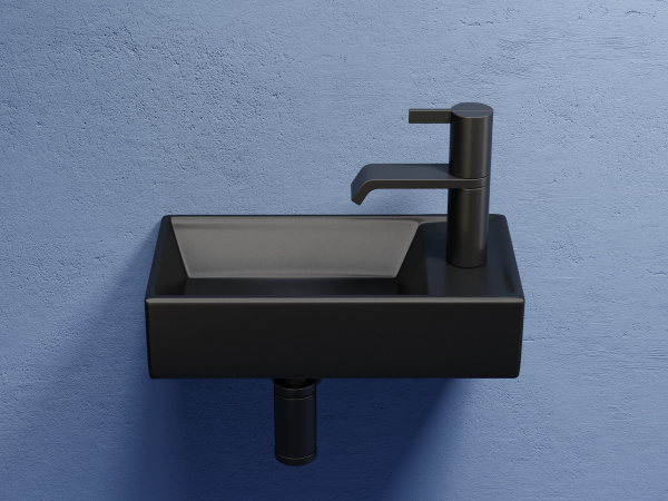 Раковина подвесная прямоугольная Ceramica Nova Element CN6051LMB фарфор цвет черный матовый