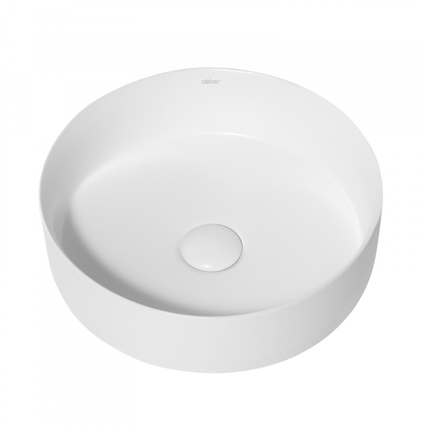 Раковина накладная круглая Abber Bequem AC2108MW фаянс цвет белый матовый