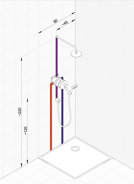 Душевая система со смесителем Kludi Pure&amp;Easy 376400565 монтаж встраиваемая в стену без термостата хром