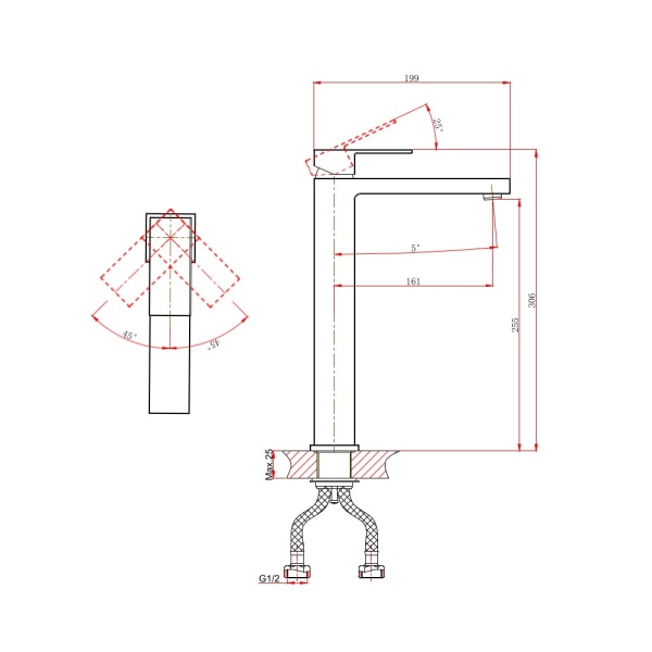 Смеситель для раковины D&amp;K Bayern.Liszt DA1512001 хром