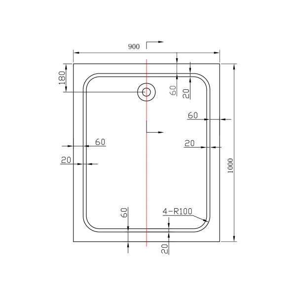 Душевой поддон низкий Vincea VST-2AR VST-2AR-9010 прямоугольный акрил 100x90 белый