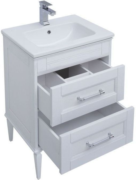 Раковина полувстраиваемая прямоугольная Aquanet Бостон НФ-00017870 литьевой мрамор цвет белый