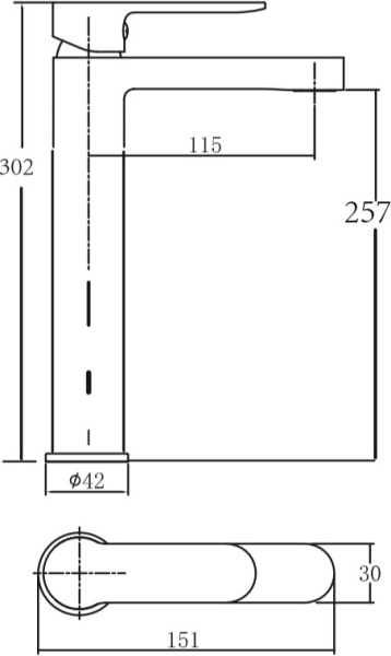 Смеситель для раковины Aquanet Practic AF300-11С хром