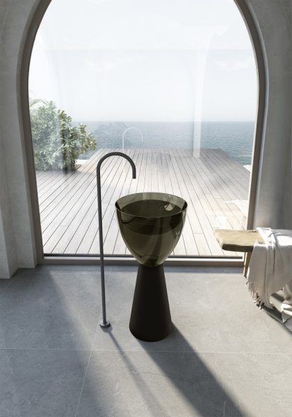 Раковина  круглая Abber Kristall AT2703Black-Vesuvian искусственный камень полиэфирная смола цвет черный-оливковый