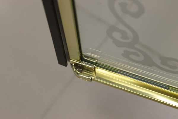 Душевая дверь Cezares Retro RETRO-A-B-1-90-CP-G-R 90 см стекла с узором прозрачные, профиль золото