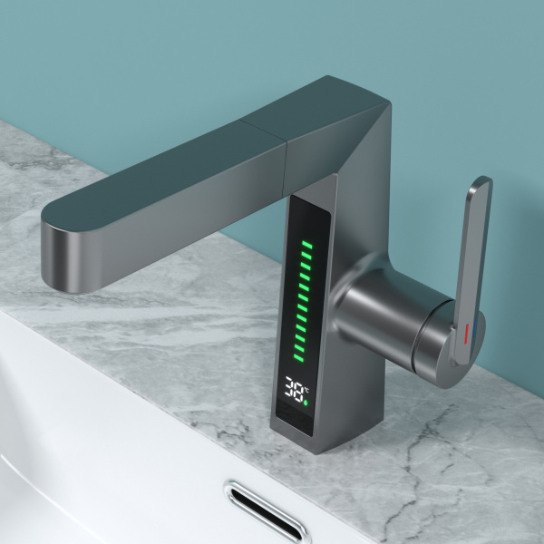 Смеситель для раковины Black&White Universe SD3029GM оружейная сталь