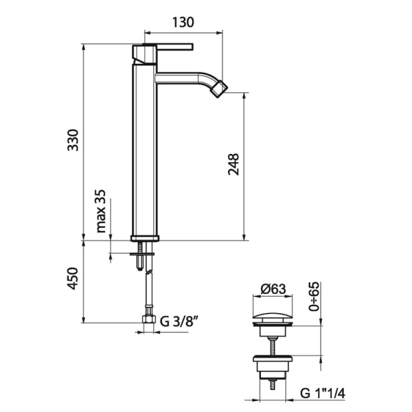Смеситель для раковины Webert Azeta AZ830402015 хром