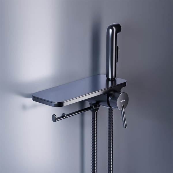 Гигиенический душ Damixa Jupiter 773500301 встраиваемый в стену черный матовый