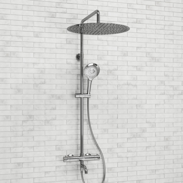 Душевая система со смесителем Wasserkraft  A188.117.101.010.CH Thermo монтаж настенная с термостатом хром