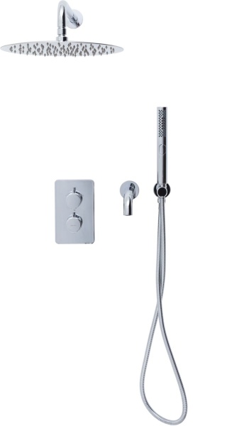 Душевая система со смесителем Allen Brau Priority 5.31014-00 монтаж встраиваемая в стену с термостатом хром