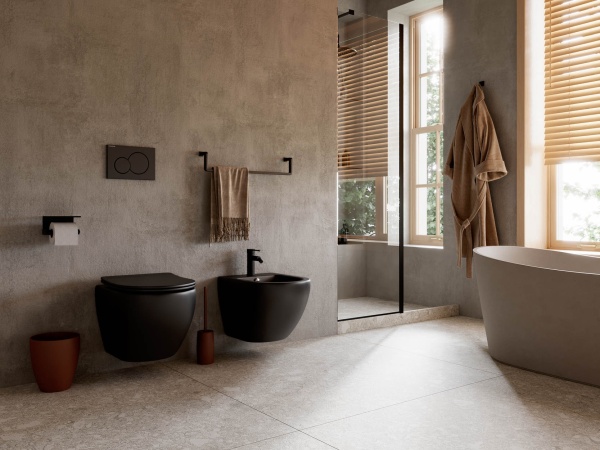 Биде подвесное Ceramica Nova Metropol CN4003MB фарфор, цвет черный матовый