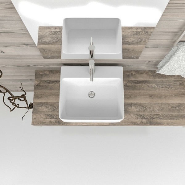 Раковина  прямоугольная Esbano CIRCON-46 ESRNCIRC46W фаянс цвет белый