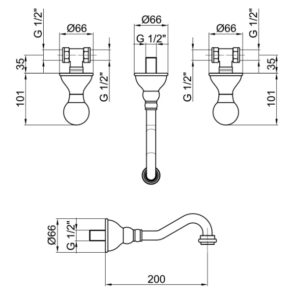 Смеситель для раковины Webert Karenina KA750404015 хром