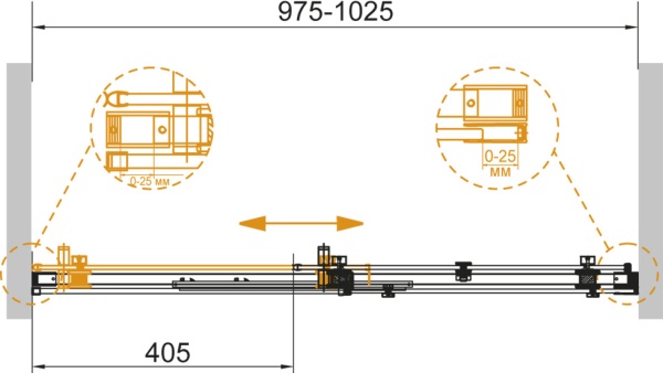 Душевая дверь Cezares STYLUS-SOFT-BF-1-100-C-Cr  раздвижные