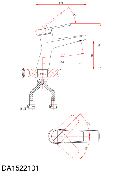 Смеситель для раковины D&amp;K Bayern.Furth DA1522108 белый матовый