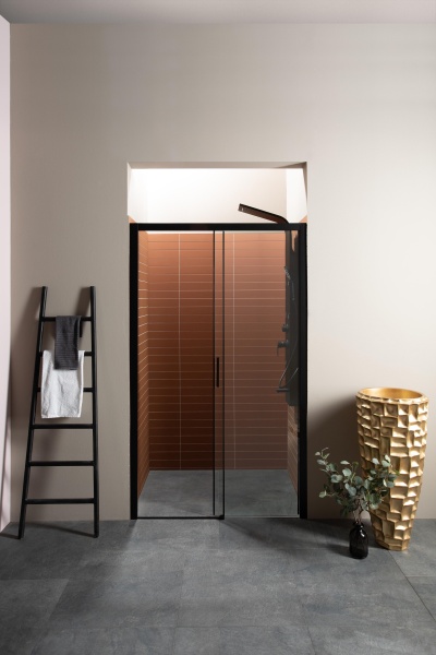 Душевая дверь Aquanet Pleasure AE60-N-140H200U-BT 140 см стекла прозрачные, профиль черный