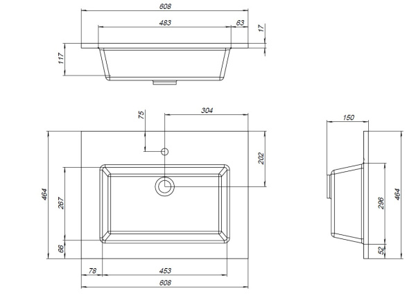 Раковина мебельная прямоугольная Aquanet Текла 00328984 литьевой мрамор цвет белый