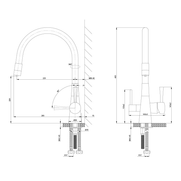 Смеситель для кухни Lemark Comfort LM3075BN-Silver с подключением к фильтру никель/серый