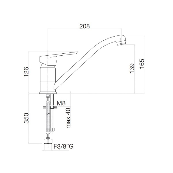 Смеситель для кухни Webert Sax Evolution SE920102740 без подключения к фильтру белый