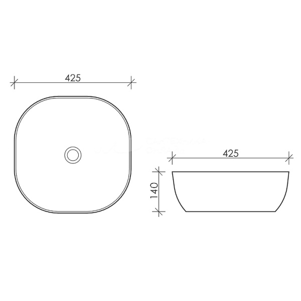 Раковина  квадратная  Esbano ENOLA ESRNENOL фаянс цвет белый