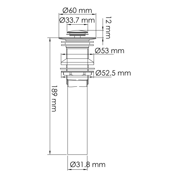 Донный клапан Wasserkraft  A249, латунь, латунь