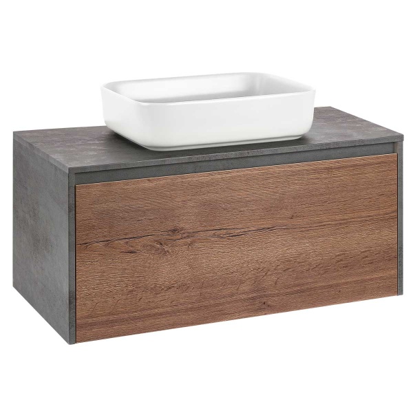 Тумба  подвесная Vincea Mesa VMC-2MS100TB 100 см  1 ящик+1 скрытый цвет T.Oak + Beton 