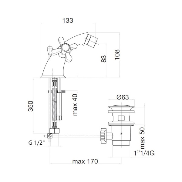 Смеситель для биде Webert Armony AM710102015 латунь хром