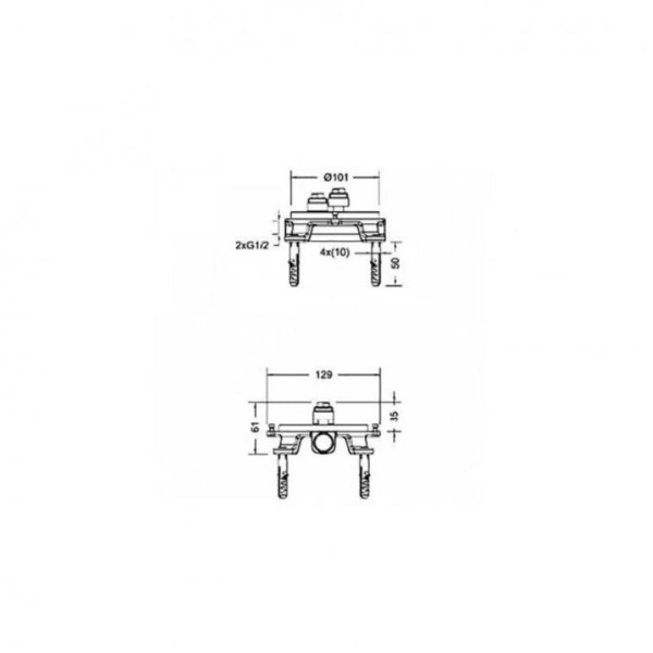 Встраиваемая часть смесителя Bravat Built-in D9102N-ENG бронза 