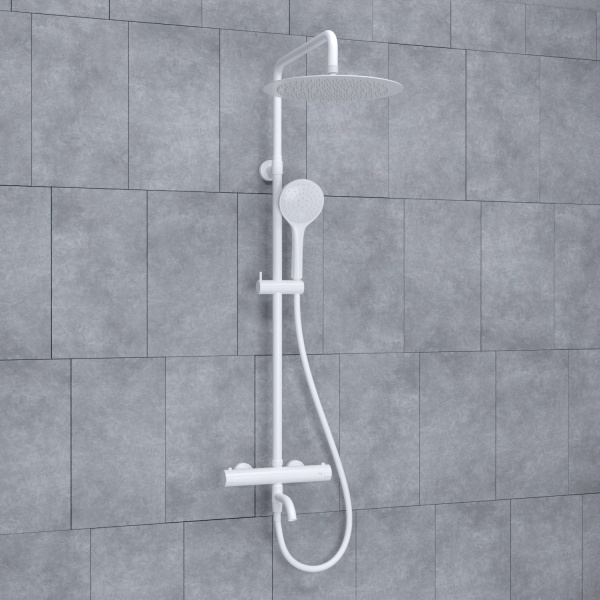 Душевая система со смесителем Wasserkraft  A188.161.155.WM Thermo монтаж настенная с термостатом белый